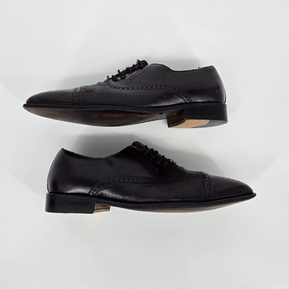 Mezlan Shoes Men 8.5M Andrew Burgundy Cordovan Oxford Calf & Deerskin Leather main image 7
